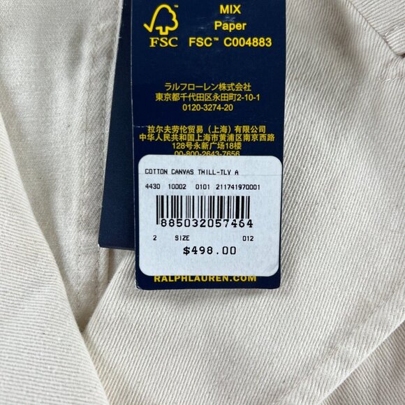 NEW Polo Ralph Lauren White Cream Canvas Twill Nautical Military Blazer Women 2 - Picture 13 of 16